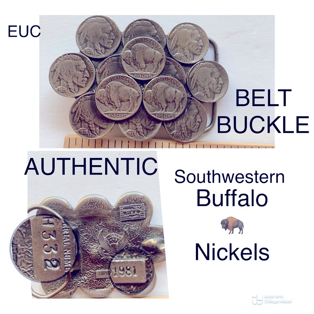 ⭐️ 1981 Buffalo Coin Buckle, serial #H332 serial,